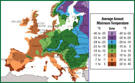 herb climate zones in europe